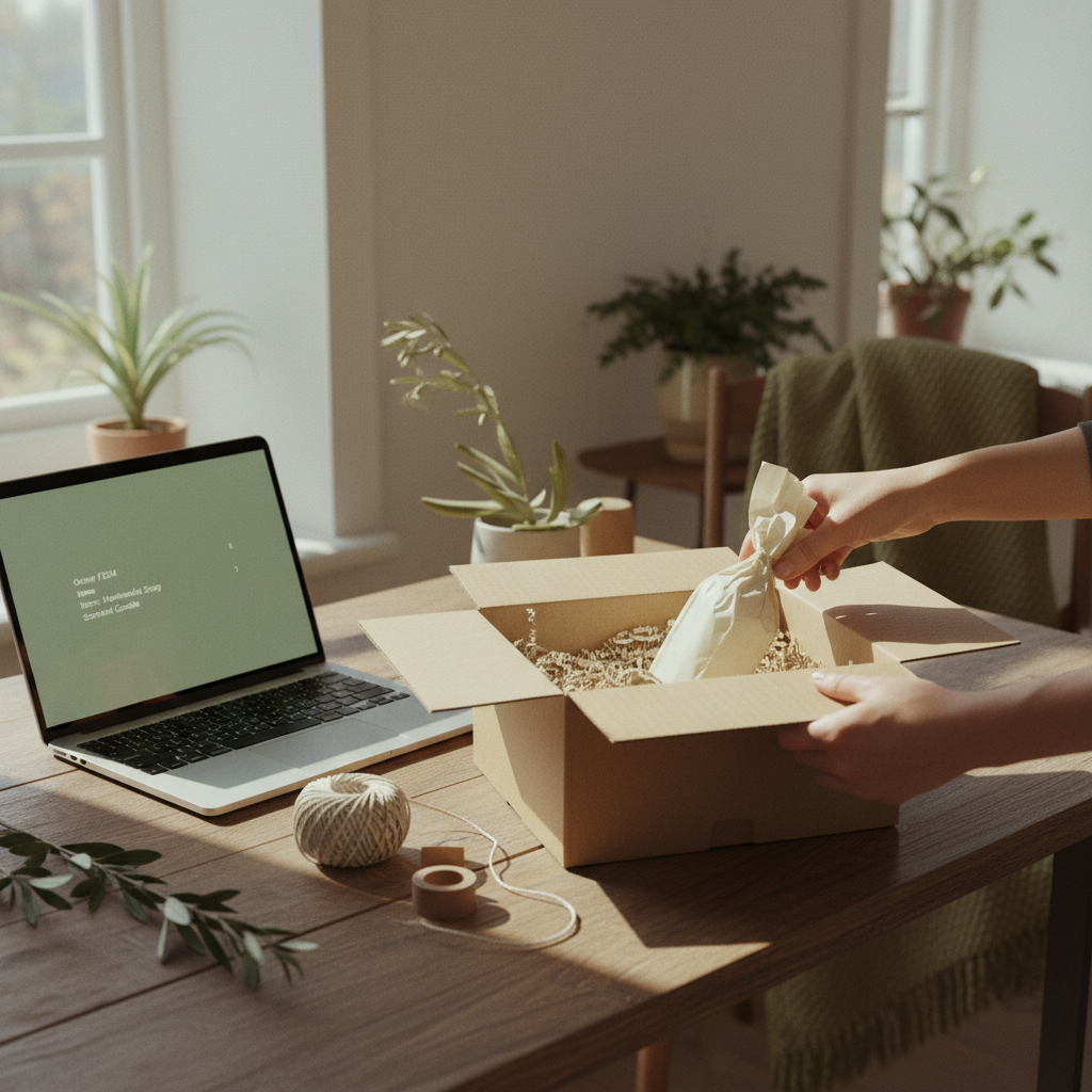 E-ticaret siparişi özenle paketleniyor